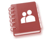 A diagram of a coiled notebook with an icon of two people on the cover