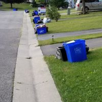 Garbage and recycling at the curb